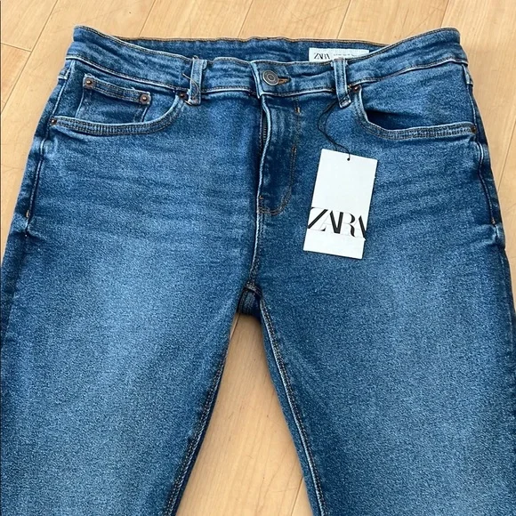 Zara 80s mid waist  Skinny Jeans 12 - Picture 2 of 11